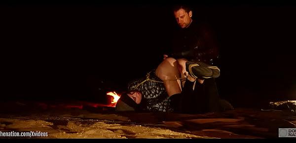  Genuine anal virgin is tied up in desert at night for anal and ass to mouth training with fingers and some hard paddling -- from a real rough sex and domination documentary (Brooke Johnson)
